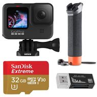 GoPro HERO9 Black, Waterproof Action Camera, 5K/4K Video, Basic Bundle with Floating Hand Grip, 32GB microSD Card, Card Reader
