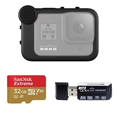 고프로 GoPro Media Mod, (HERO8 Black) - Official GoPro Accessory (AJFMD-001) + Sandisk Extreme 32GB MicroSDHC Card and Memory Card Reader,