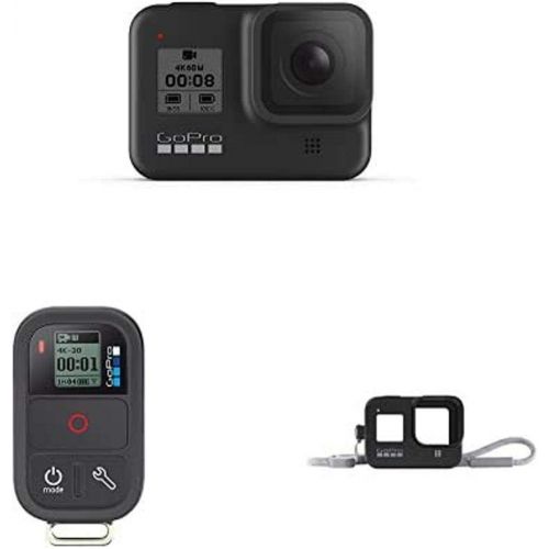 고프로 GoPro Hero8 Action Camera with Remote and Sleeve + Lanyard Bundle