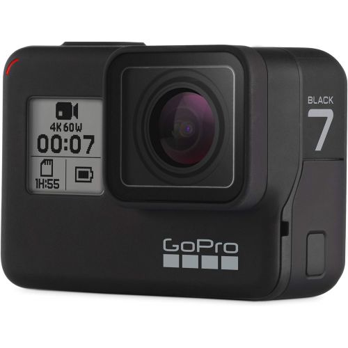 고프로 GoPro HERO7 (Hero 7) Black - E-Commerce Packaging - Waterproof Action Camera with Touch Screen, 4K HD Video, 12MP Photos, Live Streaming and Stabilization - with Accessory Kit - Fu
