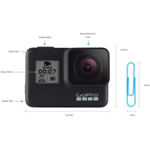 고프로 [아마존베스트]GoPro HERO7 Black - waterproof digital action camera with touchscreen, 4K HD videos, 12 MP photos, live streaming, stabilization