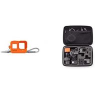 [아마존베스트]GoPro Case + Lanyard for HERO8 Black - Hyper Orange (Official GoPro Accessory) & Amazon Basics Carry Case for GoPro Action Cameras - Large