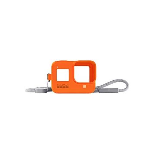 고프로 [아마존베스트]GoPro Case + Lanyard for HERO8 Black - Hyper Orange (Official GoPro Accessory) & Amazon Basics Carry Case for GoPro Action Cameras - Large