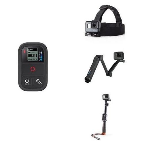고프로 GoPro Accessory Bundle w Remote, Head Strap, 3-Way Grip and Selfie Stick