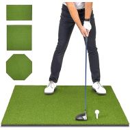 GoSports Golf Hitting Mats - Artificial Turf Training Mat for Indoor/Outdoor Swing Practice, Includes 3 Rubber Tees - Choose Your Style