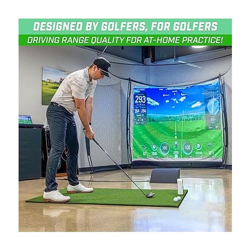  GoSports Golf Hitting Mats - Artificial Turf Training Mat for Indoor/Outdoor Swing Practice, Includes 3 Rubber Tees - Choose Your Style