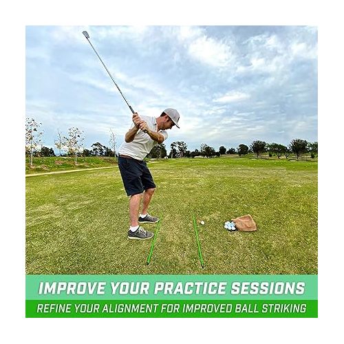  GoSports Golf Alignment Training Sticks 3 Pack - 48 Inch Golf Alignment Aid Practice Rods