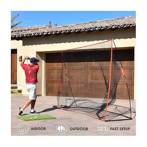  GoSports Golf Practice Hitting Net - Choose Between Huge 10 ft x 7 ft or 7 ft x 7 ft Nets - Personal Driving Range for Indoor or Outdoor Use - Designed by Golfers for Golfers