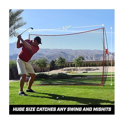  GoSports Golf Practice Hitting Net - Choose Between Huge 10 ft x 7 ft or 7 ft x 7 ft Nets - Personal Driving Range for Indoor or Outdoor Use - Designed by Golfers for Golfers