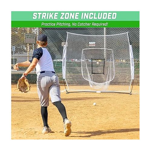  GoSports Team Tone 7' x 7' Baseball & Softball Practice Hitting & Pitching Nets in Team Colors