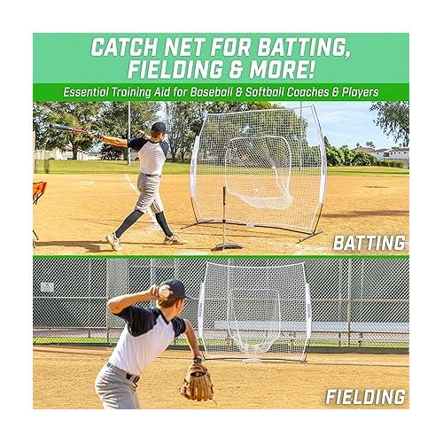  GoSports Team Tone 7' x 7' Baseball & Softball Practice Hitting & Pitching Nets in Team Colors