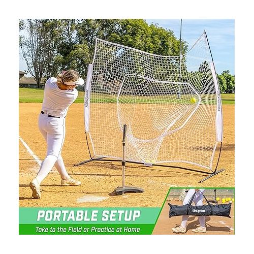  GoSports Team Tone 7' x 7' Baseball & Softball Practice Hitting & Pitching Nets in Team Colors