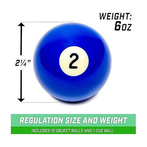  GoSports Regulation Billiards Balls Complete Set of 16 Professional Balls