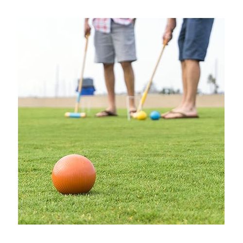  GoSports Six Player Croquet Set for Adults & Kids - Modern Wood Design - Choose Deluxe (35