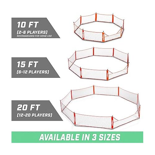  GoSports Gagagon Portable Gaga Ball Pit for Indoor or Outdoor Games; Choose from 10 ft, 15 ft, or 20 ft