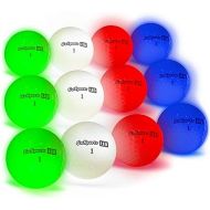 GoSports Light Up LED Golf Balls 12 Pack - Impact Activated with 10 Minute Timer