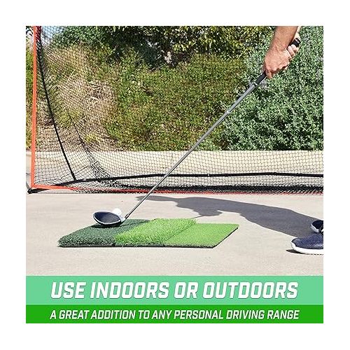  GoSports Tri-Turf XL Golf Practice Hitting Mat - Huge 24 Inch x 24 Inch for Optimal Practice