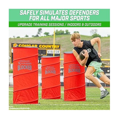  GoSports XTRAMAN Blocker Pop-Up Defenders 3 Pack - Safely Simulate Defenders for All Major Sports - Basketball, Soccer, Football and More