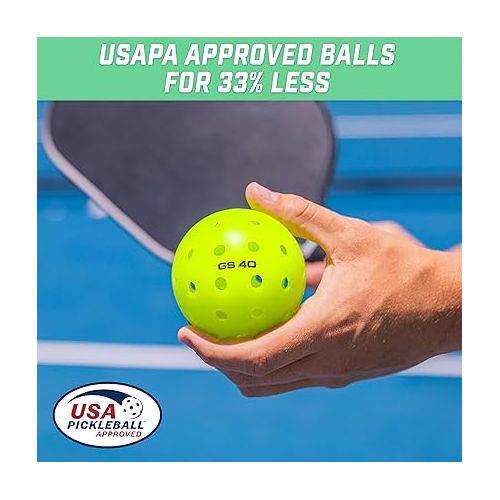  GoSports GS 40 Pickleball Balls - 12 or 36 Pack of Regulation USAPA Pickleballs