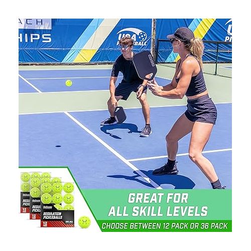  GoSports GS 40 Pickleball Balls - 12 or 36 Pack of Regulation USAPA Pickleballs