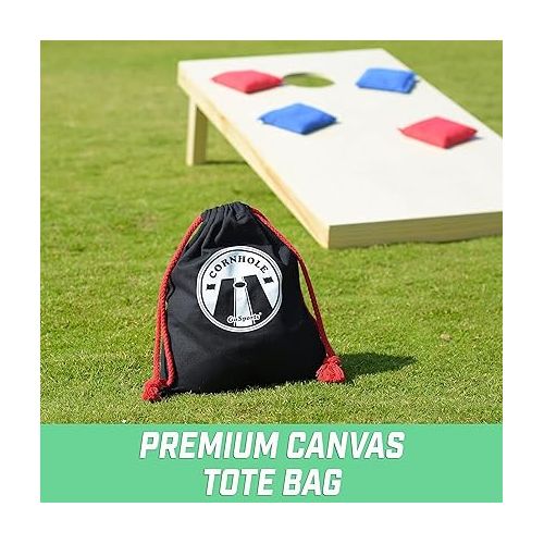  GoSports Official Regulation Cornhole Bean Bags Set (8 All Weather Bags) - America Stars and Stripes or Red and Blue - Choose Your Style