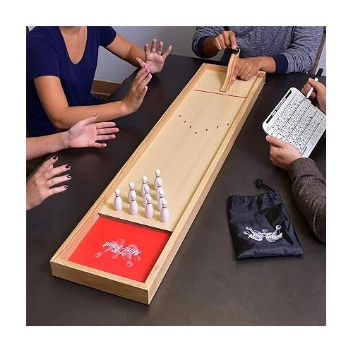  GoSports Tabletop Bowling Game Set for Kids & Adults - Bowling Alley Board, Launch Ramp, Balls, Pins & Scorecard