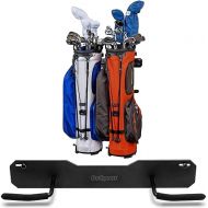 GoSports Wall Mounted Golf Bag Storage Rack - Holds 2 Golf Bags, Black