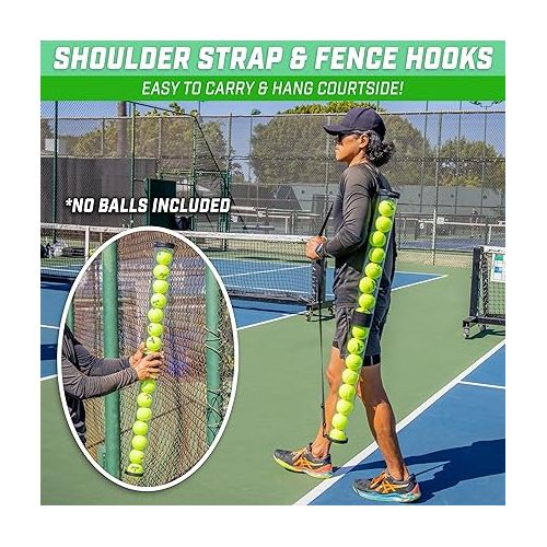  GoSports Pickleball & Tennis Pickup Tube - Ball Retreiver and Holder, Fits 14 Pickleballs or 17 Tennis Balls - No Balls Included