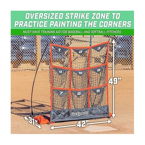  GoSports 9 Pocket Baseball and Softball Pitching Strike Zone Target Net