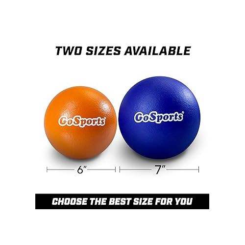  GoSports Soft Skin Foam Playground Dodgeballs - 6 Pack Set for Kids - Includes Mesh Carry Bag