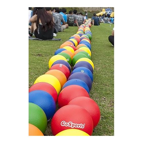  GoSports Soft Skin Foam Playground Dodgeballs - 6 Pack Set for Kids - Includes Mesh Carry Bag