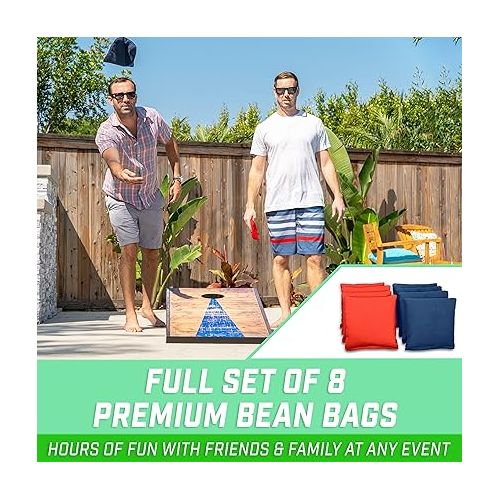  GoSports Classic Cornhole Set - Includes 8 Bean Bags, Travel Case and Game Rules (Choice of Style)