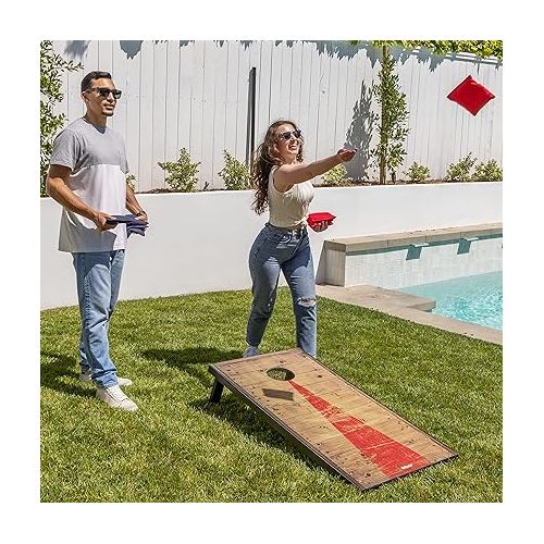  GoSports Classic Cornhole Set - Includes 8 Bean Bags, Travel Case and Game Rules (Choice of Style)