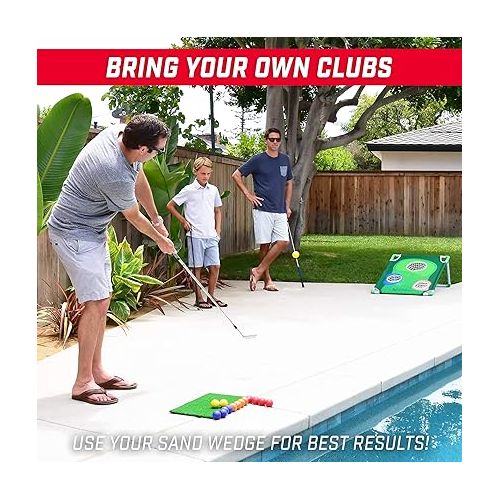  GoSports BattleChip Backyard Golf Cornhole Games - Includes Targets, Chipping Mats, Foam Golf Balls, Scorecard and Carry Case