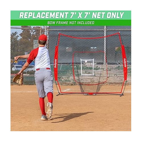  GoSports Team Tone Replacement 7' x 7' Baseball/Softball Net - Compatible with GoSports Brand 7 ft x 7 ft Baseball Net - Frame Not Included - Choose Your Color