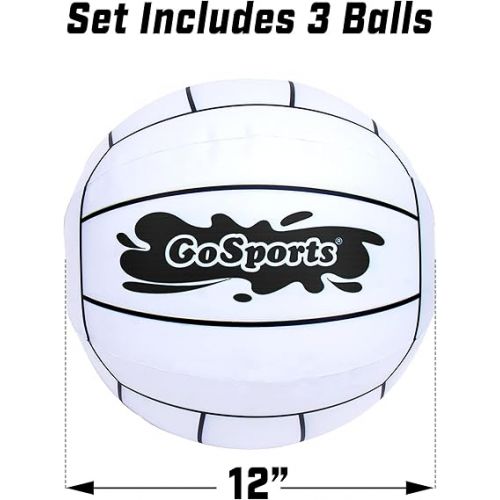  GoSports 12 Inch XL Inflatable Volleyball, 3 Pack - Easier Rallies on an Epic Scale for All Skill Levels