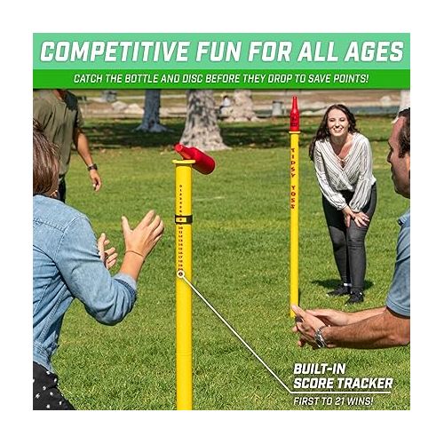  GoSports Tipsy Toss Game Set - Flying Disc Bottle Drop Yard Game - Choose Pro or Standard