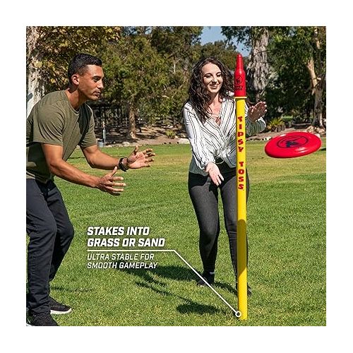  GoSports Tipsy Toss Game Set - Flying Disc Bottle Drop Yard Game - Choose Pro or Standard