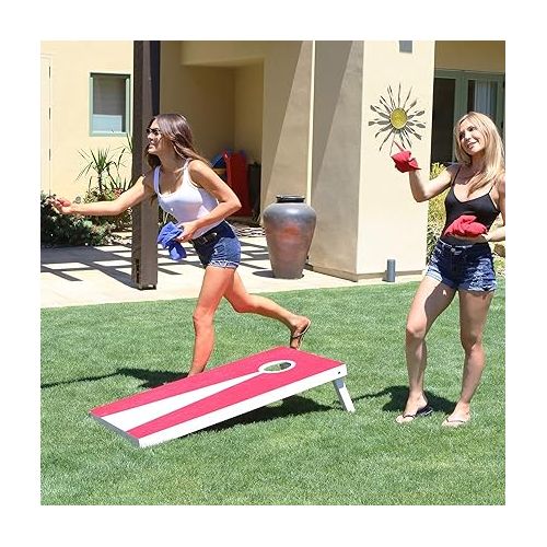  GoSports 4 ft x 2 ft Regulation Size Premium Wood Cornhole Set - Vintage Wood Designs (Choose your style)