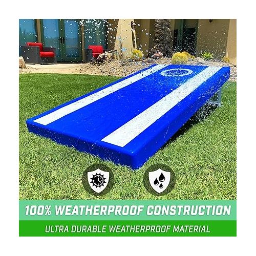  GoSports 4 ft x 2 ft All Weather Cornhole Game Set - Includes 8 Bean Bags & Game Rules (Choose Between American Flag, Red, and Blue Designs)