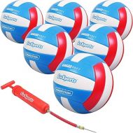 GoSports Soft Touch Recreational Volleyball - Regulation Size for Indoor or Outdoor Play - Includes Ball Pump - Choose Between Single or 6 Pack