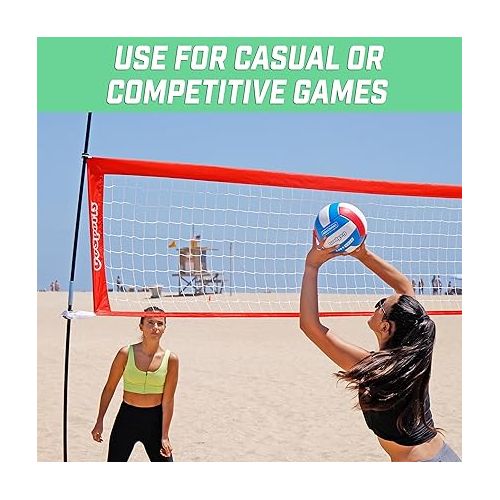  GoSports Soft Touch Recreational Volleyball - Regulation Size for Indoor or Outdoor Play - Includes Ball Pump - Choose Between Single or 6 Pack