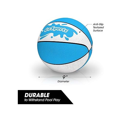  GoSports Water Basketballs 2 Pack - Choose Between Size 3 and Size 6, Great for Swimming Pool Basketball Hoops