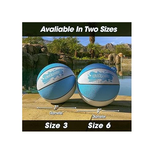  GoSports Water Basketballs 2 Pack - Choose Between Size 3 and Size 6, Great for Swimming Pool Basketball Hoops