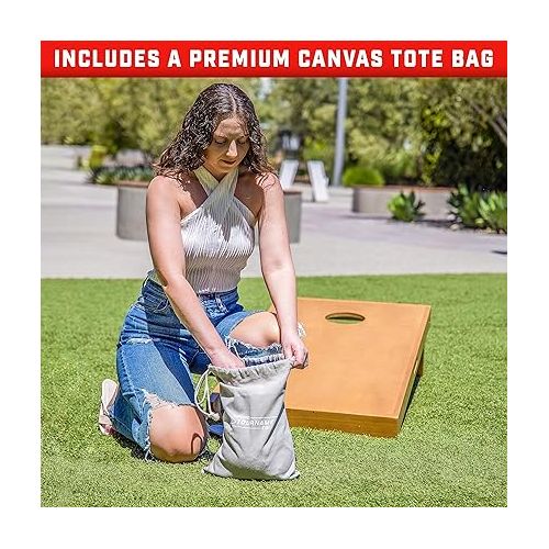  GoSports Dual Sided Cornhole Bean Bags - Slide and Stop Regulation Tournament Bean Bags, Set of 8