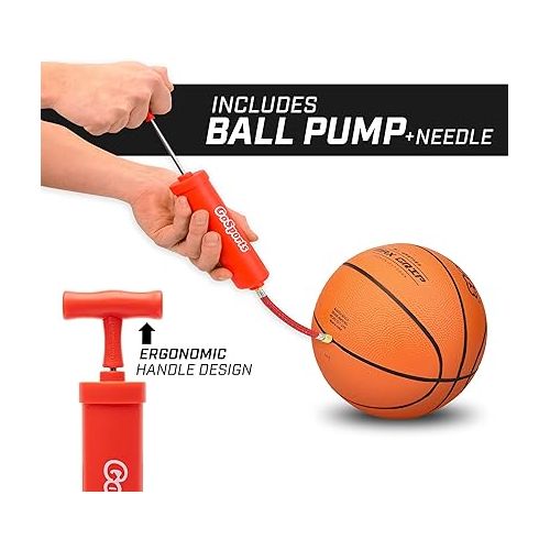  GoSports 7 Inch Mini Basketball 3 Pack with Premium Pump - Perfect for Mini Hoops or Training