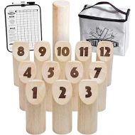 GoSports Skittle Scatter Numbered Block Toss Game with Scoreboard and Tote Bag - Fun Outdoor Game for All Ages