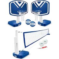 GoSports Splash Hoop 2-in-1 Full Court Pool Basketball & Volleyball Game Set