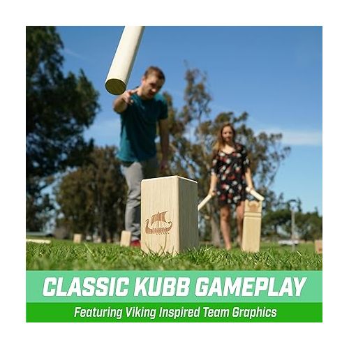  GoSports Kubb Viking Clash Toss Game Set for Kids & Adults