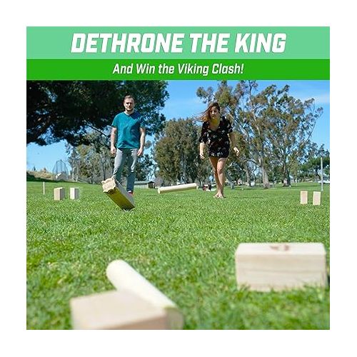  GoSports Kubb Viking Clash Toss Game Set for Kids & Adults